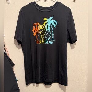 Adidas Black Tee with Tropical Graphic